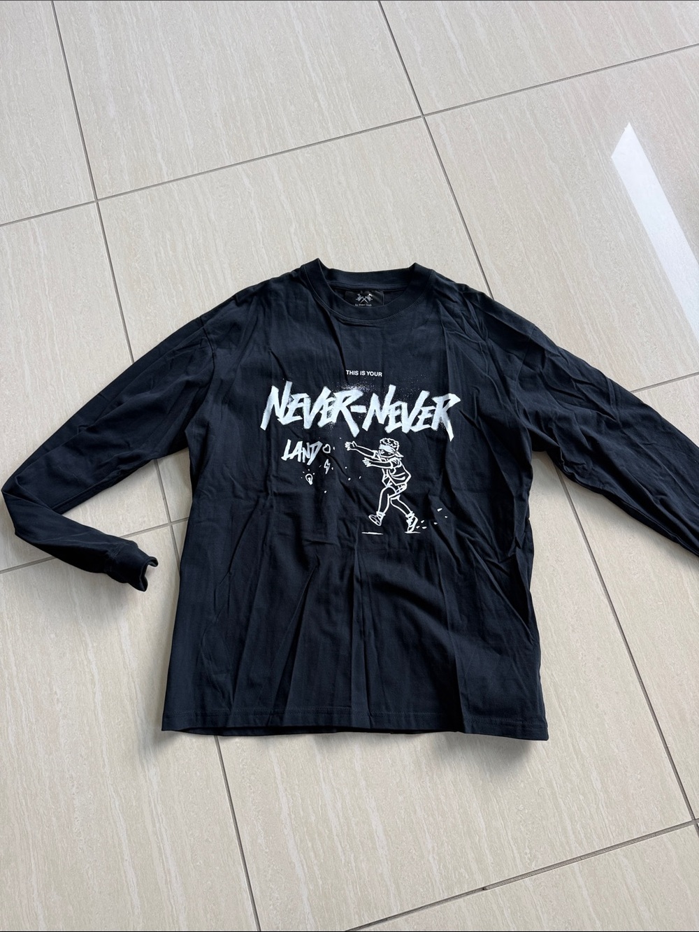 Eugen Lods Never Never Black Graphic Long-Sleeve Shirt